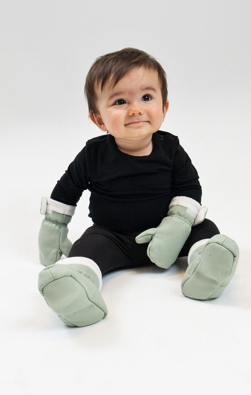 Baby Booties Agave Green