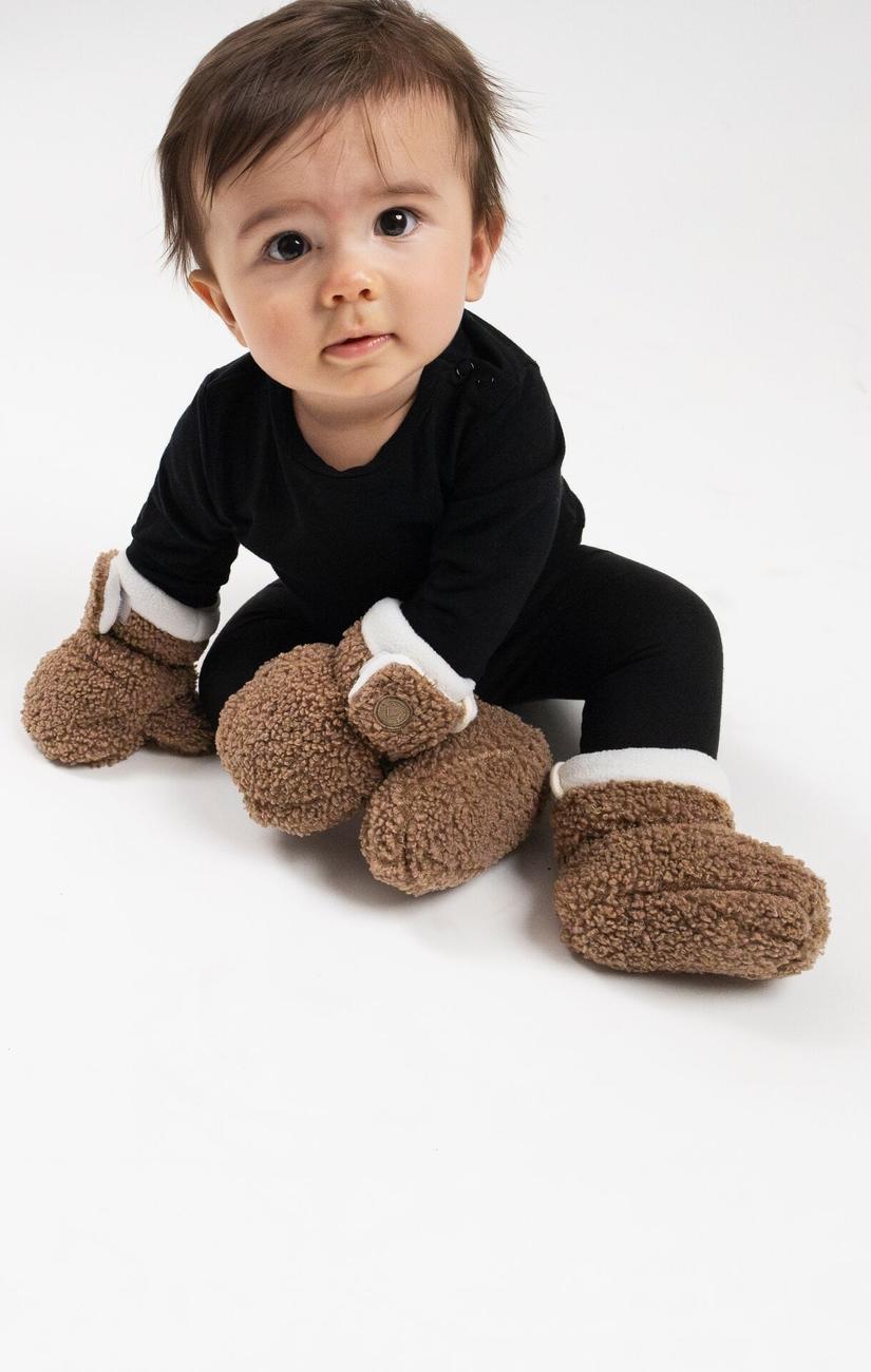 Baby Booties Teddy Brown