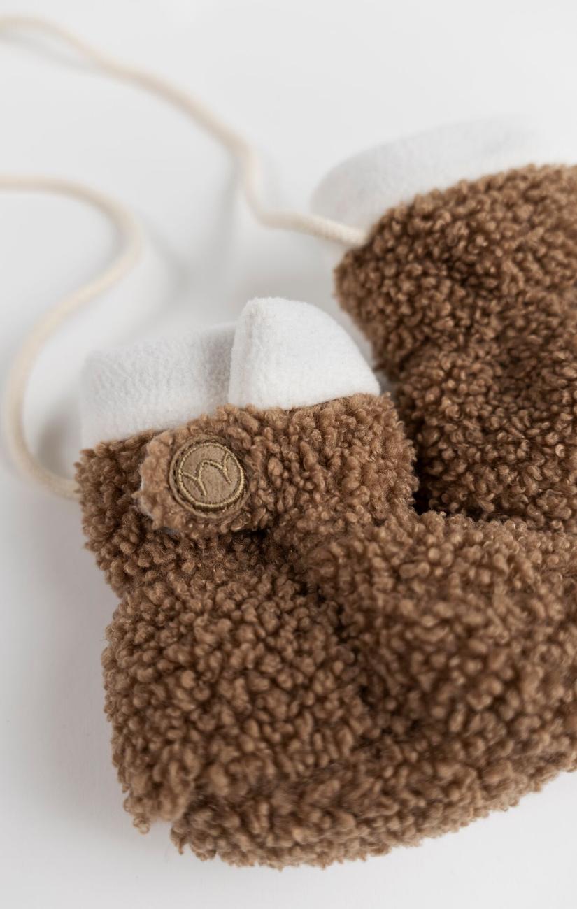 Baby Booties Teddy Brown