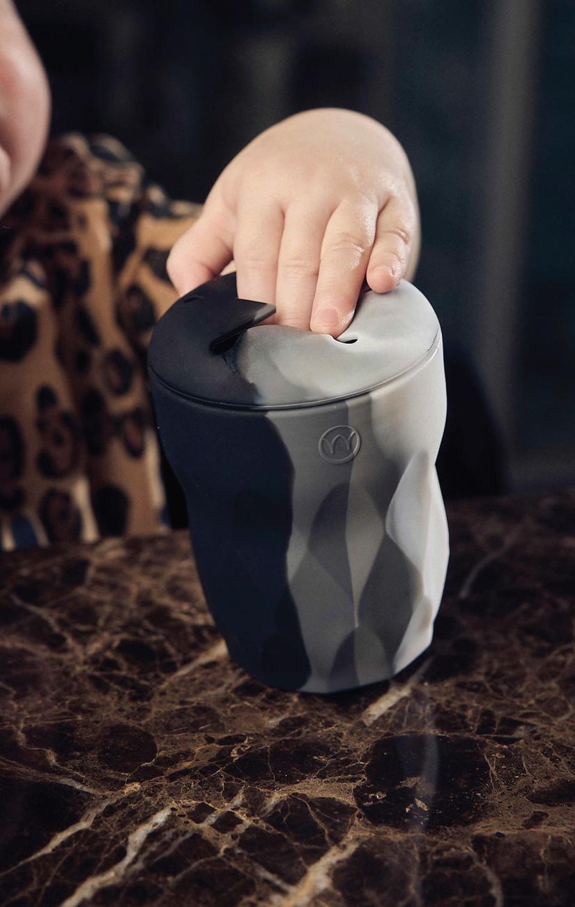 Silicone Cup with Straw and Snack Lid