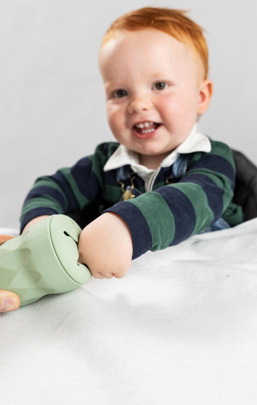 Silicone Cup with Straw and Snack Lid
