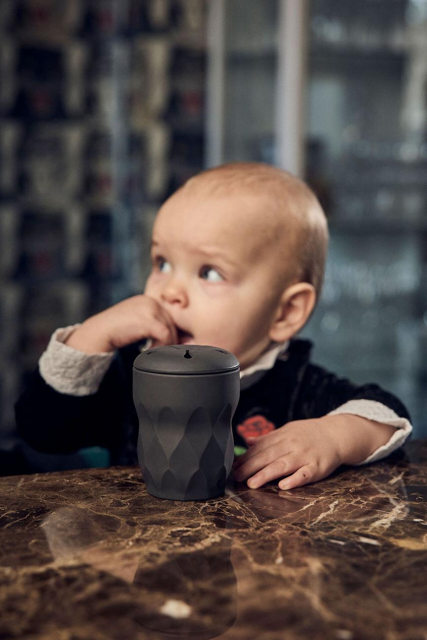 Silicone Cup with Straw and Snack Lid