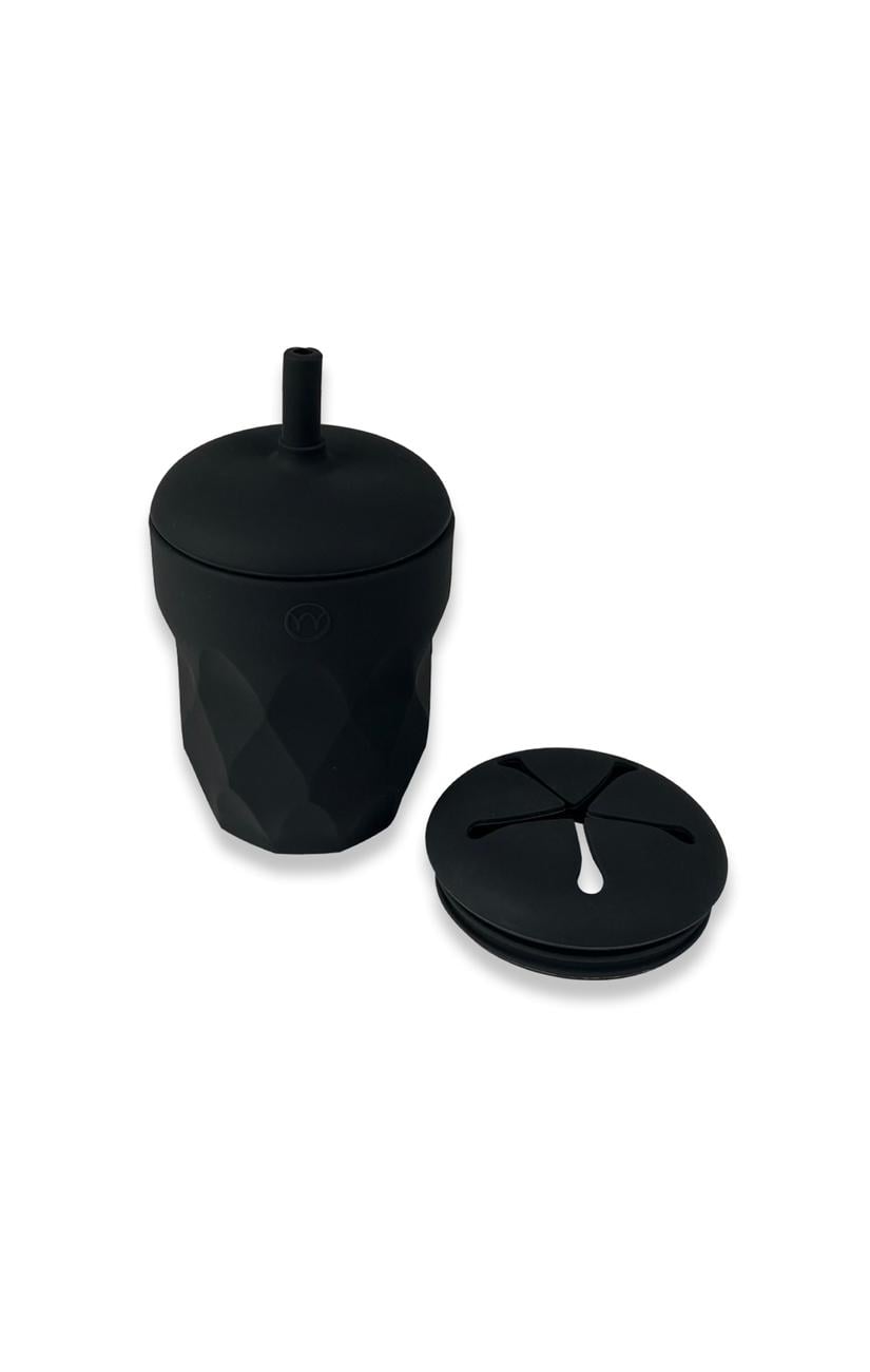 Silicone Cup with Straw and Snack Lid