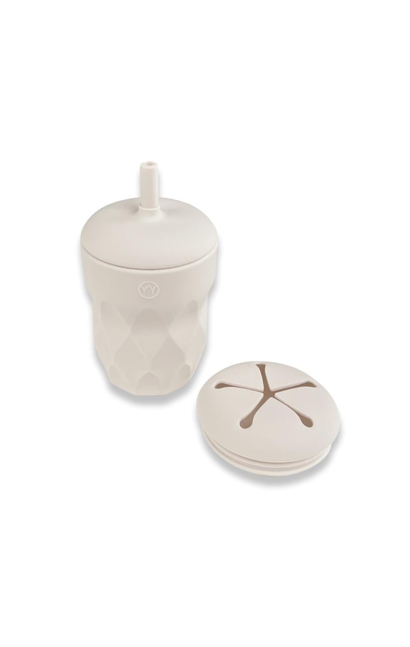 Silicone Cup with Straw and Snack Lid