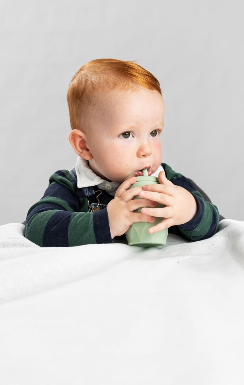 Silicone Cup with Straw and Snack Lid
